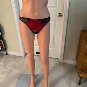 Natori Black and Red Floral Panties
